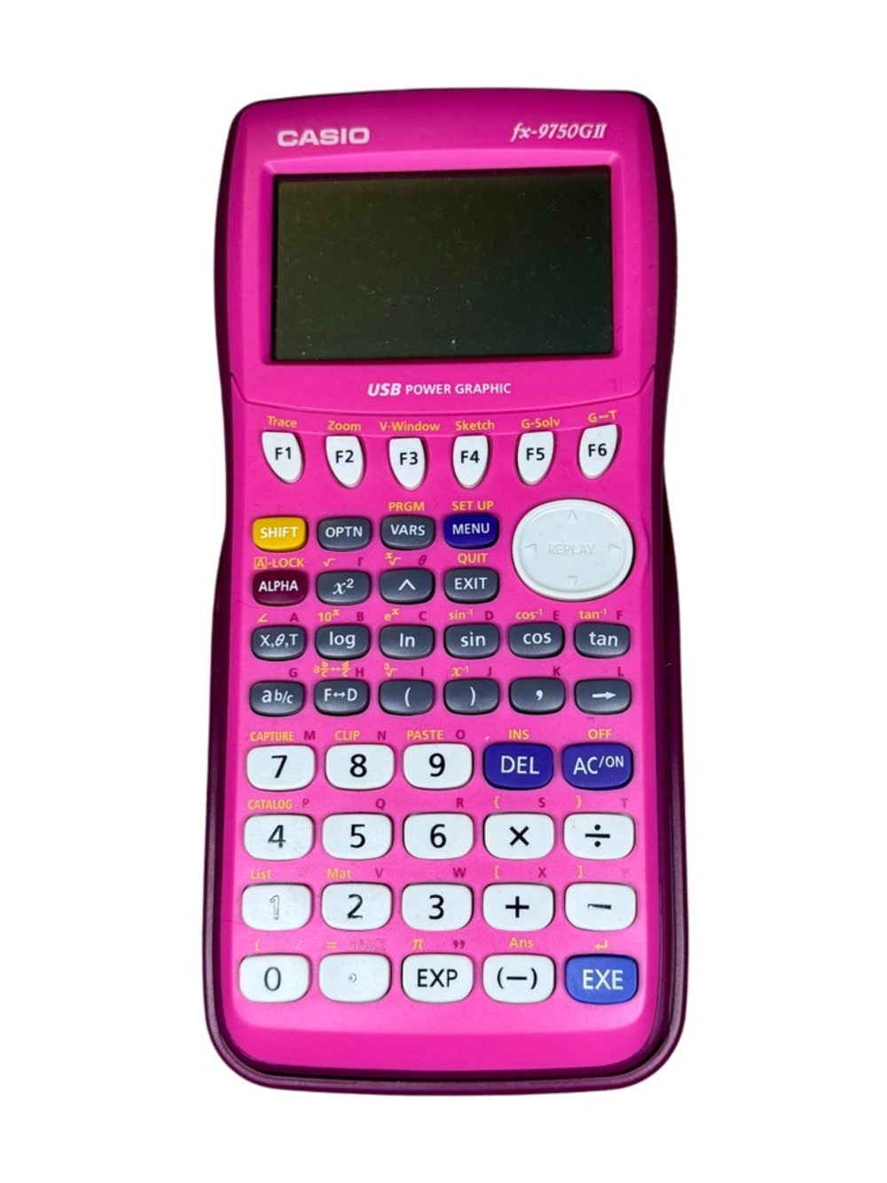 Casio fx-9750GII Graphing Calculator in Bright Pink